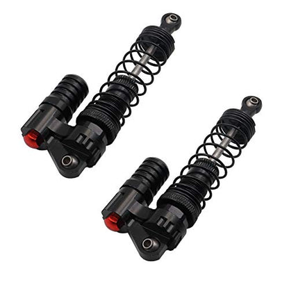 2PCS Aluminum Alloy 90mm High Strength Negative Pressure RC Car Shock Absorber Assembled Damper Compatible with Axial SCX10 D90 TRX-4 1/10 RC Rock Crawler Climb Car Truck (Black)