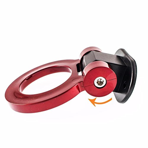 x xotic tech JDM Track Racing Style Bumper Trailer Tow Hook Ring Decoration Sticker Universal Fit All Car Truck SUV, Red - color: Red