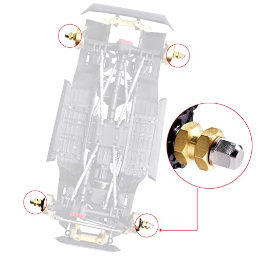 Brass 12mm Wheel Spacer Wheel Hubs Extension Drive Adapter for Axial SCX10 & SCX10 II 1/10 RC Crawler (12mm) - size: 12mm