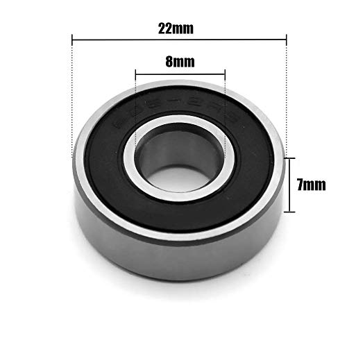 608-2RS Bearing 8x22x7mm, C3, Rubber Sealed Steel 30-Pack - size: 608-2rs(30 Pack)