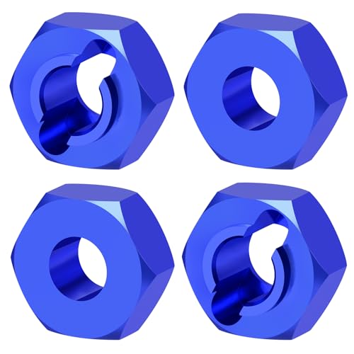 4Pcs Aluminum Wheel Hex Hubs Adapter RC Hex Combiner, Blue | Upgrade Parts, For Losi 1/24 Micro-B 2WD, RC Car Buggy - color: Blue