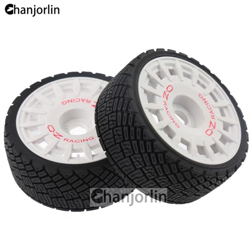 1/8 RC On Road Tires And Plastic Street Wheels 17mm Hex OD 3.94'' 1/7 Rally Racing Tyres For 1:8 1:7 Touring Street Drift Car Tamiya HPI WR8 HSP ARRMA Redcat Losi Kyosho GT2 VRX W10 (White) - color: White