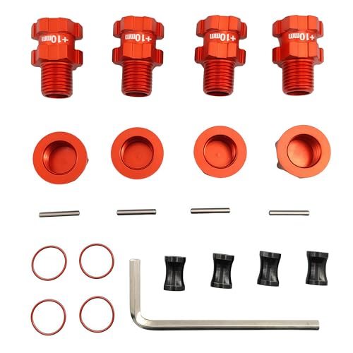 10mm Extended 17mm Wheel Hex Hub for ARRMA Senton Granite Big Rock | 14mm to 17mm,Aluminum,Anti-Dust Cap Nuts,Vorteks,Infraction,Vendetta,1/10 3S,Upgrade Parts,CNC Machined