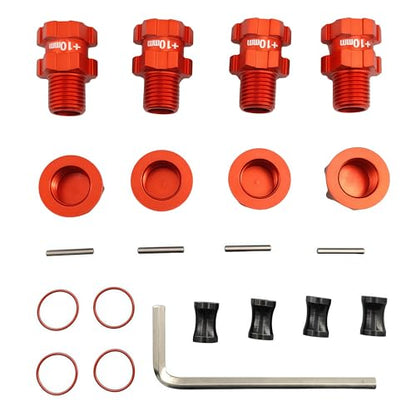 10mm Extended 17mm Wheel Hex Hub for ARRMA Senton Granite Big Rock | 14mm to 17mm,Aluminum,Anti-Dust Cap Nuts,Vorteks,Infraction,Vendetta,1/10 3S,Upgrade Parts,CNC Machined