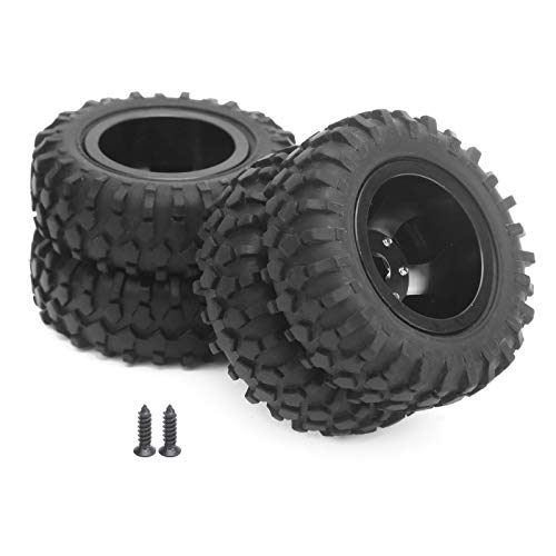 VGEBY RC Tires, Dually Rear Twin Tire Set with 55mm Diameter 1/10 Scale Truck Wheels 2Pcs Black for Off-Road Racing Hobbyists and RC Enthusiasts