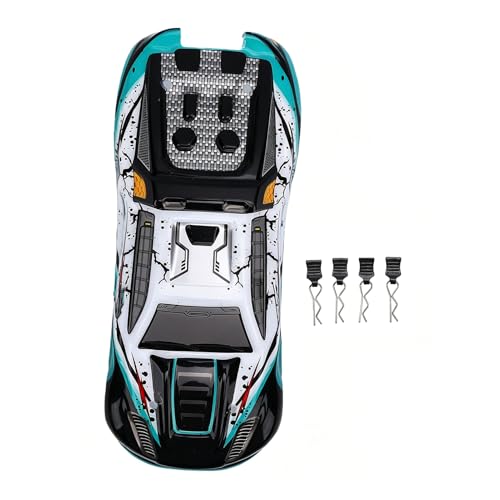 Drfeify 1/16 RC Car Replacement Body Shell, DIY Upgrade with Bold Graffiti Pattern and Aerodynamic Design for SCY16101 SCY16102 High Speed RC Trucks (Green) - color: Green