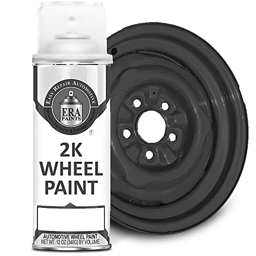 ERA Paints Black Wheel Paint With Omni-Curing Catalyst Technology - 2K Aerosol Glossy Finish With High Temp Resistance And Extreme Durability Against Color Fade And Chemicals Like Brake Fluid - color: Black 2K Spray Paint Only