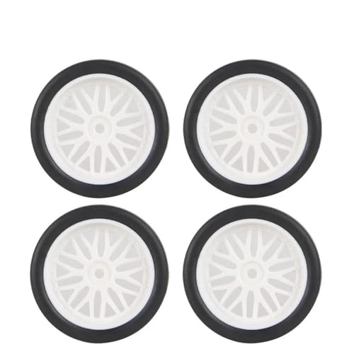 Rc Upgrade Components for LDRC AE86 A86 LD1801 LD1802 LD1803 LD1804 A01 A02 1/18 4pcs 33mm RC Hard Drift Tire Wheel Hard Tyre RC Car Upgrade Parts(34mm White) - size: 34mm White