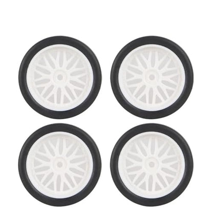 Rc Upgrade Components for LDRC AE86 A86 LD1801 LD1802 LD1803 LD1804 A01 A02 1/18 4pcs 33mm RC Hard Drift Tire Wheel Hard Tyre RC Car Upgrade Parts(34mm White) - size: 34mm White