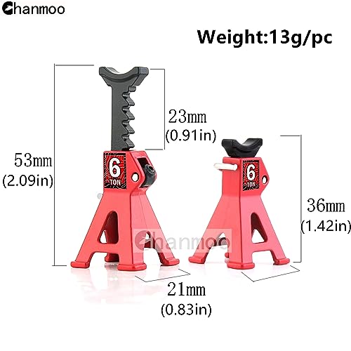 1/24 RC Toy Jack Stands 1/18 Simulation 6 Ton Metal Adjustable Mini Jacks Stand for 1:18 1:24 Scale Crawler Car Axial SCX24 Kyosho Tamiya HSP FCX24 TRX4M SCX24 AX24 Ford Bronco (Green, 2 PCS) - color: Green