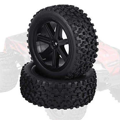 RC Crawler Tires, Durable Rubber Off-Road Grip, 1/10 Scale RC Tires 4pcs Black Wheel Set for RC Enthusiasts, Off-Road Racing, Crawling Adventures