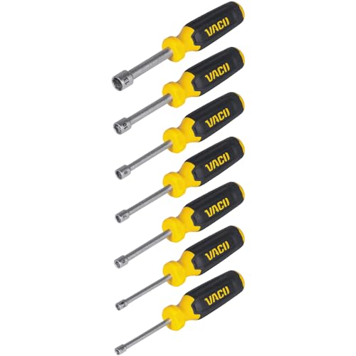 VAC7071 7-Piece Metric Hex Nut-Driver Set, Hollow Shaft, Magnetic, Laser Etched Sizes 5-13 mm - style: Metric