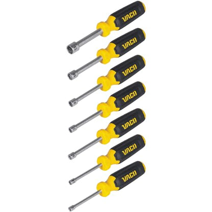 VAC7071 7-Piece Metric Hex Nut-Driver Set, Hollow Shaft, Magnetic, Laser Etched Sizes 5-13 mm - style: Metric