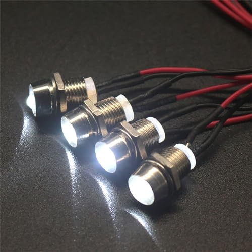 4Led RC Truck Car Led Light Kit,WONFAST LED RC Car Headlights Taillight Set Accessories for 1/10 1/12 1/8 RC Car Truck Tank Crawler for Redcat Axial HSP Tamiya SCX10(White) - color: White