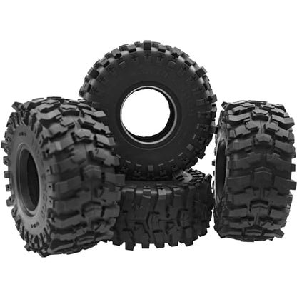 4PCS HIRCQOO 118 * 45mm 1.9" Rubber Tire RC Crawler Mud Tyres Tires Compatible with Axial SCX10 90046 Traxxas TRX4 Redcat Gen7 RBX10 1/10 RC Crawler Car