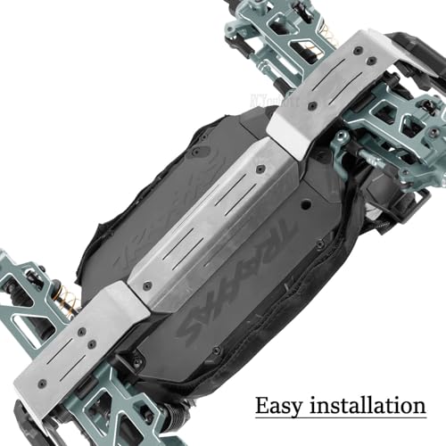 RC Upgrades Part Chassis Protect Armor Skid Plate Guard for 1/16 Mini Maxx 4WD RTR Brushless Monster Truck,Stainless Steel Chassis Hops Up,Car Model:(#107154-1)