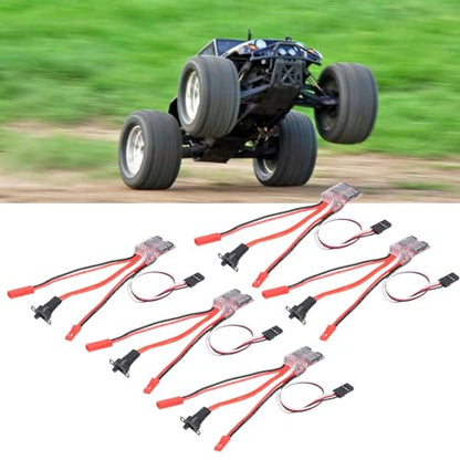 5Pcs 30A Brushed ESC with Brake, Dual Way Micro Speed Controller UBEC 5.7V 1A Forward Reverse 40A Peak ESC for 1/16 1/18 1/24 RC Car Boat Tank