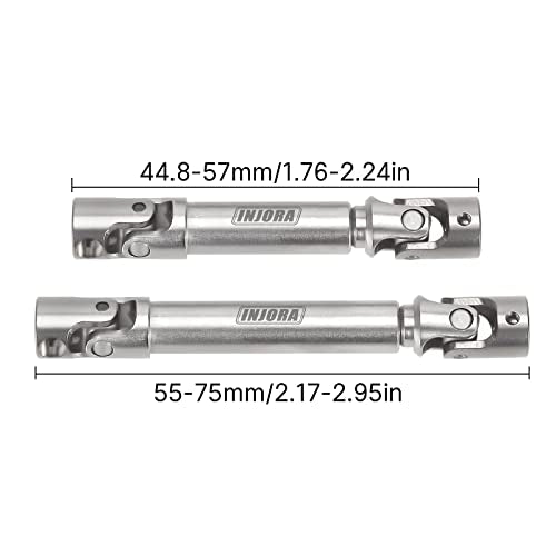 INJORA Steel Drive Shaft for Axial SCX24 C10 JLU Bronco Base Camp 4Runner - color: Silver