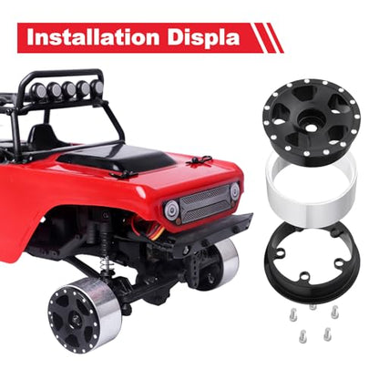 HobbyPark 1.0 Beadlock Wheels for TRX4M AX24 SCX24 FCX24 Enduro24 1/18 1/24 RC Crawler Car (Style A) - style: Style A