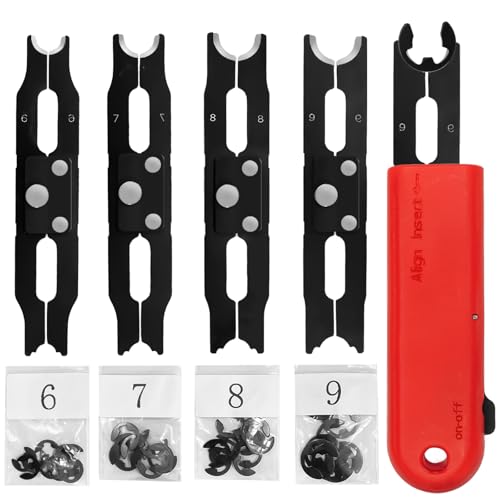 E Clips Assortment Kit With Removal and Installation Tool, 4 Sizes (6/7/8/9/mm) Snap Ring Kit & 40Pcs Retaining Rings for Bearing Fixation - style: Size-6/7/8/9mm