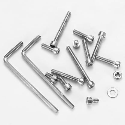 1110 Pcs M3 Small Metric Screws with Nuts, Hex Socket Head Cap and Nut Assortment Kits, Stainless Steel Replacement Machine Fastener Screws and Bolts Nuts (Silver 1110) - color: Silver 1100