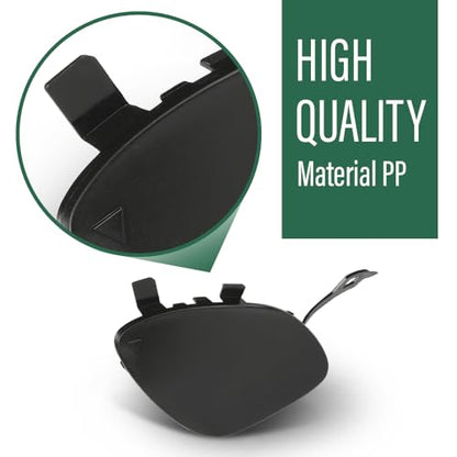 LQI Front Right Car Bumper Tow Hook Cover Towing Eye Cap | Compatible with Benz E 300 4Matic, Base 2017-2019,Fit Benz E 450 4Matic, Base 2019-2020 A2138850222 Black - size: Front | Fit Benz W213 E-Class 2017-2020