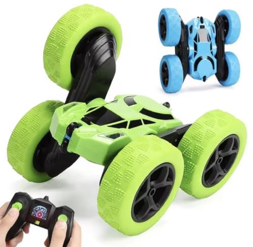 RC Flip Stunt Car Double-Sided 4x4 360 Degree Rotate, unixes | 2.4GHz Remote Control, Roll & Walk Stunts, Rechargeable Battery, Ages 6 and Up, TRP Vacuum Tires - color: Blue