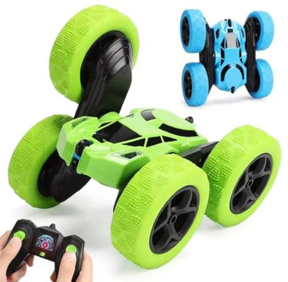 RC Flip Stunt Car Double-Sided 4x4 360 Degree Rotate, unixes | 2.4GHz Remote Control, Roll & Walk Stunts, Rechargeable Battery, Ages 6 and Up, TRP Vacuum Tires - color: Blue