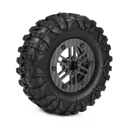 2.2 Beadlock Carbon Fiber Wheels Rims for 1/10 RC Crawler Cheater Rigs | Upgrade 4pcs,lightweight,beadlock no-glue design,For Capra SCX10 Pro TRX4 TF2 Element Enduro,improves climbing traction. - style: C