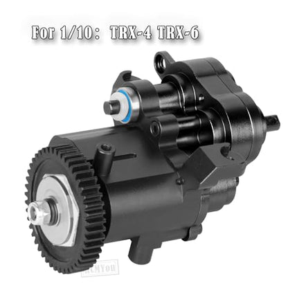 Aluminum Transmission Gearbox with Internal Gears Upgrades Part for 1/10 TRX-4 TRX-6 RC Crawler,Alloy 2 Speed Transmission Gearbox,Black - color: Black - (Alloy Transmission)