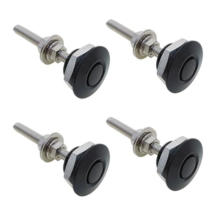 4Pcs Quick Latch Hood Pins, Universal Aluminum Quick Release Lock Latch Bumper, License Plate Lock Clip for Bumper Hood or DIY 1.25 inch(Black) - color: Black