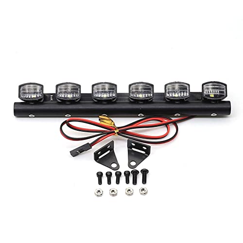 RC Car Roof Lamp LED Light Bar for 1/10 1/8 RC Crawler Rally Monster Truck Trx4 SCX10 D90 (6 LED)