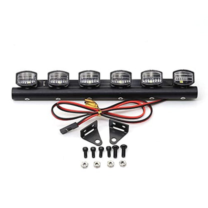 RC Car Roof Lamp LED Light Bar for 1/10 1/8 RC Crawler Rally Monster Truck Trx4 SCX10 D90 (6 LED)