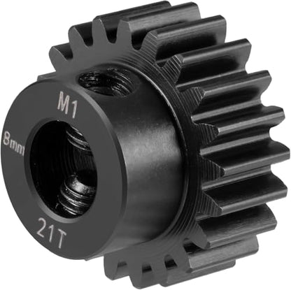 LSG 8mm M1 16T 17T 18T 19T 21T 24T 26T 27T 29T Steel Pinion Gear | for 1/5 X-MAXX RC Model Car Buggy Truck Hardened Steel 8mm Shaft Motor M1 Pitch Gears Upgrade Parts - size: 21T