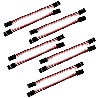10pcs 3-Pin Servo Extension Cable 10cm Male to Male JR Plug Servo Extension Cord Wire Connectors for RC Servo Extension Connection Control
