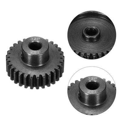 32P Steel Pinion Gear Set 29T for 5mm Shaft Hardened Steel Pinion Gear with Shaft Coupler Connector for RC Motor - style: 29T