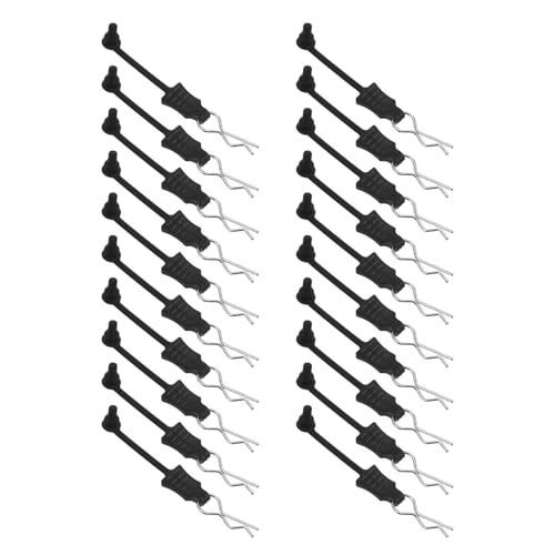 Vaguelly 20pcs Rc Car Body Clips with Pull Tabs Metal R-Type Fasteners Push Retainer Clips Universal Replacement for Rc Cars and Trucks Scale Vehicle Body Parts
