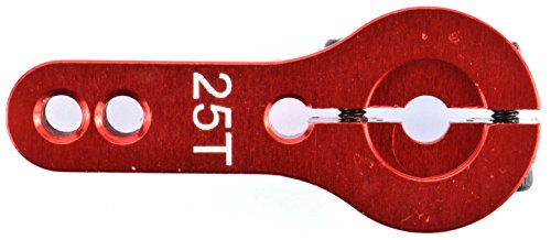 Apex RC Products 25T for Futaba Red Aluminum Dual Clamping Servo Horn - 2 Pack #8016