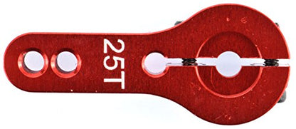 Apex RC Products 25T for Futaba Red Aluminum Dual Clamping Servo Horn - 2 Pack #8016