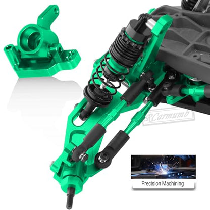 Upgrade Parts for Rustler/Stampede 2WD(VXL), Front/Rear Suspension A-Arms,Steering Blocks,Caster Blocks C-Hubs,Stub Axle Carriers,Shock Towers,Steering Bellcrank,RCarmumb Aluminum RC Hop-Up,Green - color: Green(1set)