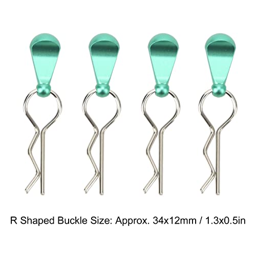 4Pcs RC Car Body Clips with Pull Tabs, Stainless Steel Universal Car Clips for 1 8 1 10 Remote Control Car Upgrade Parts (Green) - color: Green