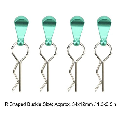 4Pcs RC Car Body Clips with Pull Tabs, Stainless Steel Universal Car Clips for 1 8 1 10 Remote Control Car Upgrade Parts (Green) - color: Green