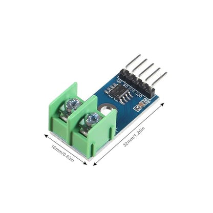 MAX6675 K-Type Thermocouple Module, DC 3-5V, SPI | 0-1024C range, 0.25C resolution, -20 to 85C operating range, M6 screw probe, for Arduino