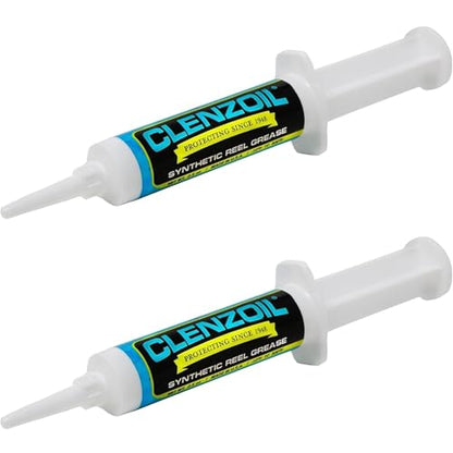 Clenzoil Synthetic Reel Grease Syringe - Baitcasters & Reels, 0.5 oz - size: 2 x 1 oz Needle Oiler