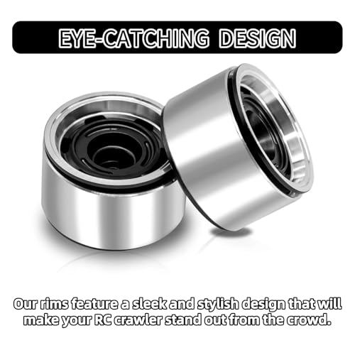 1.0 Beadlock Wheels, 4pcs Black | Aluminum RC Rims Hub with Positive Offset 7mm Hex for 1/18 1/24 RC Crawler Traxxas TRX4M Axial SCX24 AX24 FMS FCX24 Upgrades - color: Four Hole Model-black