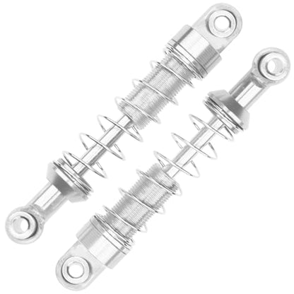 Metal Shock Absorber Damper Suspension with Extender Seat Mount Compatible with 1/12 MN D90 D91 D96 D99 D99S MN90 MN99S WPL C14 C24 C34 1/16 RC Crawler Car (Silver) - color: Silver
