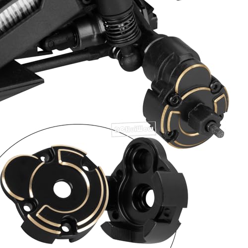 RC Upgrades Part for 1/18 Ascent-18,Aluminium Front & Rear Portal Axles,Brass Outer Portal Housing,Diff Cover,Skid Plate,Servo Mount,Steering Knuckle,Steering Link,Black - color: Black W/Black