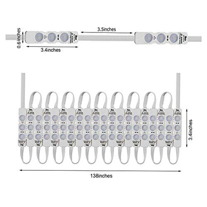 Lulin Upgraded 20PCS Led Module Strip Lights White, Waterproof 12ft AC110V SMD 3 LED Module Light for Letter Sign Advertising Signs Storefront Garage with Tape Adhesive Backside - size: 1.8W-20PCS