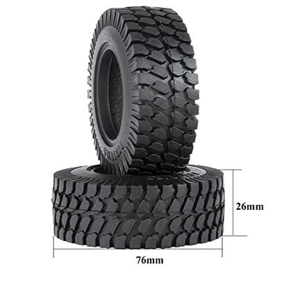 RC Car Tires,WONFAST 4PCS 1.55 inch Mud Wheel Tyre Terrain Crawler Rubber Tires Foam Insert for 1:10 RC Crawler Car for 1:10 Axial 90069 TF2 D90 CC01 LC70 Tamiya MST JIMNY UTB18(76MM-B) - color: 76mm-b