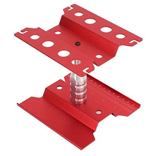 RC Car Repair Station and Screw Plate Set, Aluminum Alloy Work Stand for 1/8 1/10 1/12 1/16 Scale RC Cars, Adjustable Height with Magnetic Screw Tray and Non - Slip (Red) - color: Red